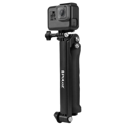 PULUZ 3-Way Grip Foldable Tripod Selfie-stick Extension Monopod for GoPro, Insta360 ONE R, DJI Osmo Action and Other Action Cameras, Length: 20-58cm - Extendable Pole by PULUZ | Online Shopping UK | buy2fix
