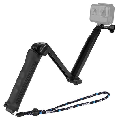 PULUZ 3-Way Grip Foldable Tripod Selfie-stick Extension Monopod for GoPro, Insta360 ONE R, DJI Osmo Action and Other Action Cameras, Length: 20-58cm - Extendable Pole by PULUZ | Online Shopping UK | buy2fix