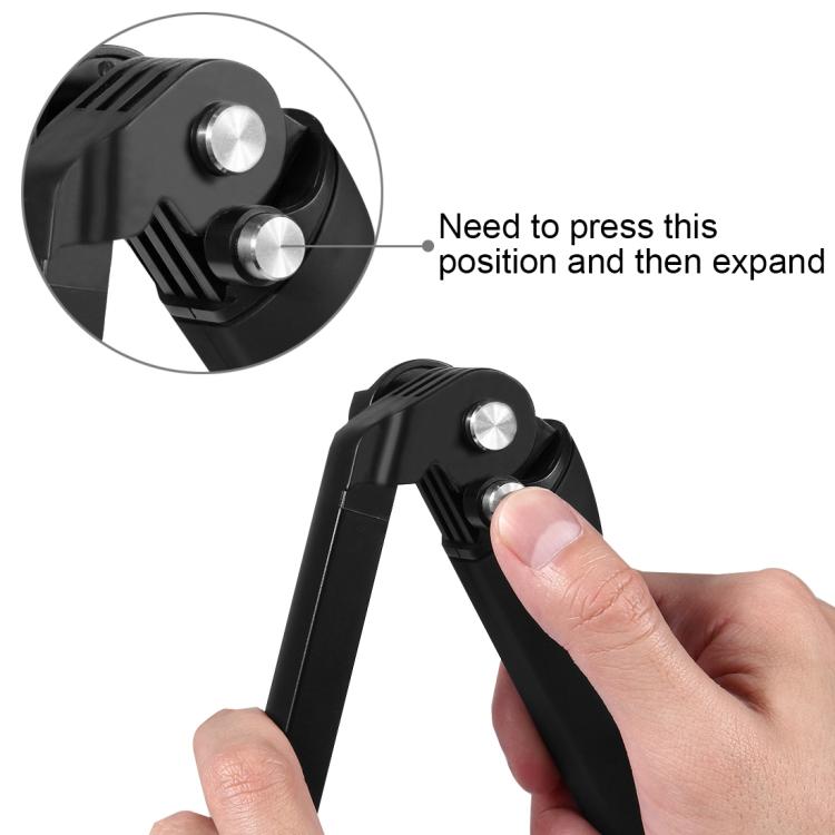 PULUZ 3-Way Grip Foldable Tripod Selfie-stick Extension Monopod for GoPro, Insta360 ONE R, DJI Osmo Action and Other Action Cameras, Length: 20-58cm - Extendable Pole by PULUZ | Online Shopping UK | buy2fix