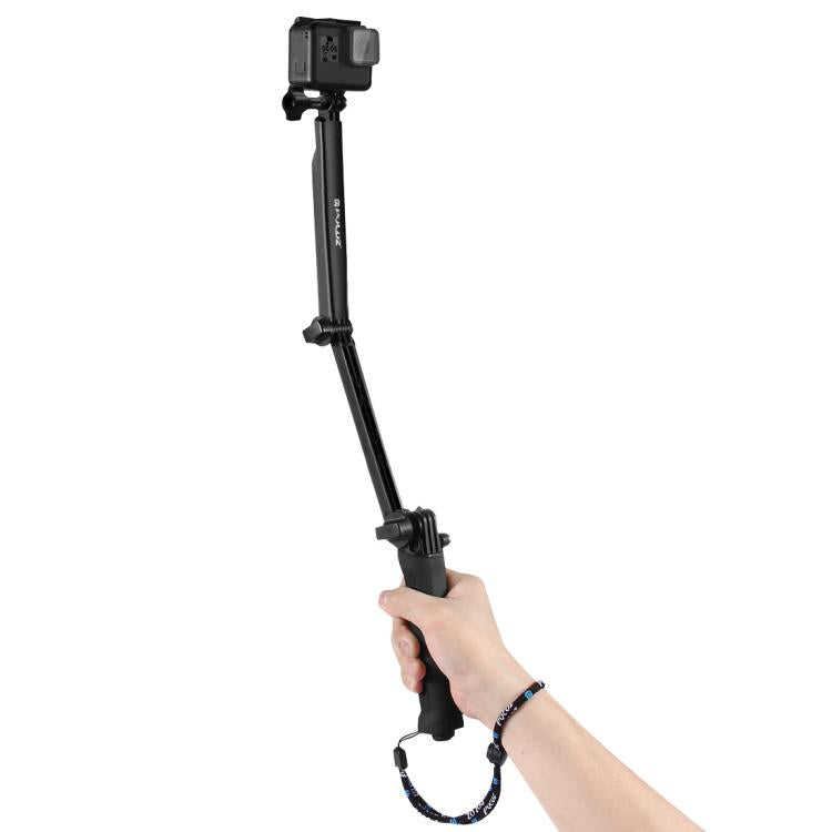 PULUZ 3-Way Grip Foldable Tripod Selfie-stick Extension Monopod for GoPro, Insta360 ONE R, DJI Osmo Action and Other Action Cameras, Length: 20-58cm - Extendable Pole by PULUZ | Online Shopping UK | buy2fix