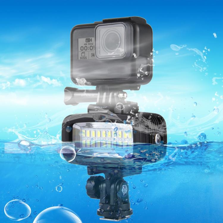 PULUZ 20 LEDs 40m Waterproof IPX8 Studio Light Video & Photo Light with Hot Shoe Base Adapter & Quick Release Buckle & Long Screw & 2 x Filter Plates for GoPro HERO10 Black / HERO9 Black / HERO8 Black ... n /4 /3+ /3 /2 /1, Xiaoyi and Other Action Cameras -  by PULUZ | Online Shopping UK | buy2fix