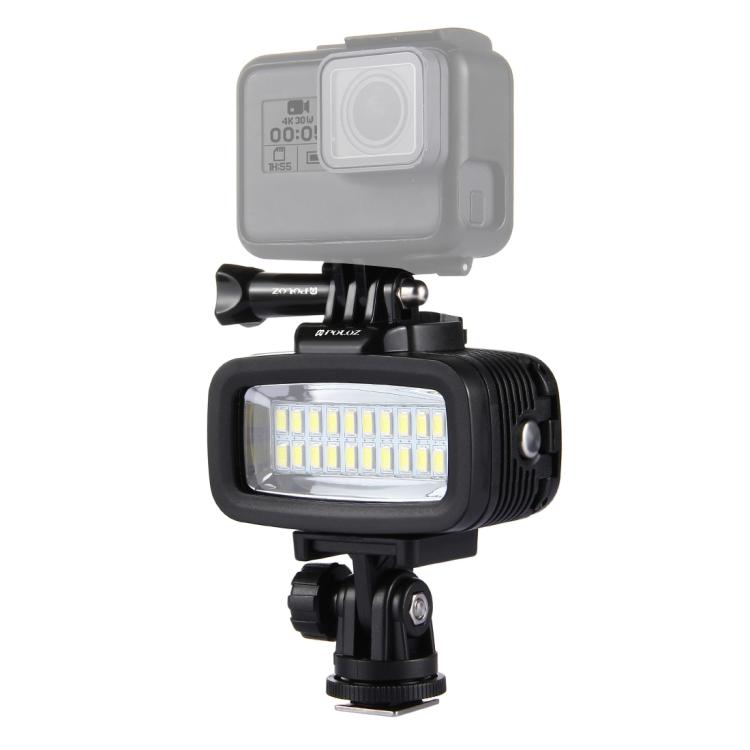 PULUZ 20 LEDs 40m Waterproof IPX8 Studio Light Video & Photo Light with Hot Shoe Base Adapter & Quick Release Buckle & Long Screw & 2 x Filter Plates for GoPro HERO10 Black / HERO9 Black / HERO8 Black ... n /4 /3+ /3 /2 /1, Xiaoyi and Other Action Cameras -  by PULUZ | Online Shopping UK | buy2fix