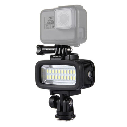 PULUZ 20 LEDs 40m Waterproof IPX8 Studio Light Video & Photo Light with Hot Shoe Base Adapter & Quick Release Buckle & Long Screw & 2 x Filter Plates for GoPro HERO10 Black / HERO9 Black / HERO8 Black ... n /4 /3+ /3 /2 /1, Xiaoyi and Other Action Cameras -  by PULUZ | Online Shopping UK | buy2fix