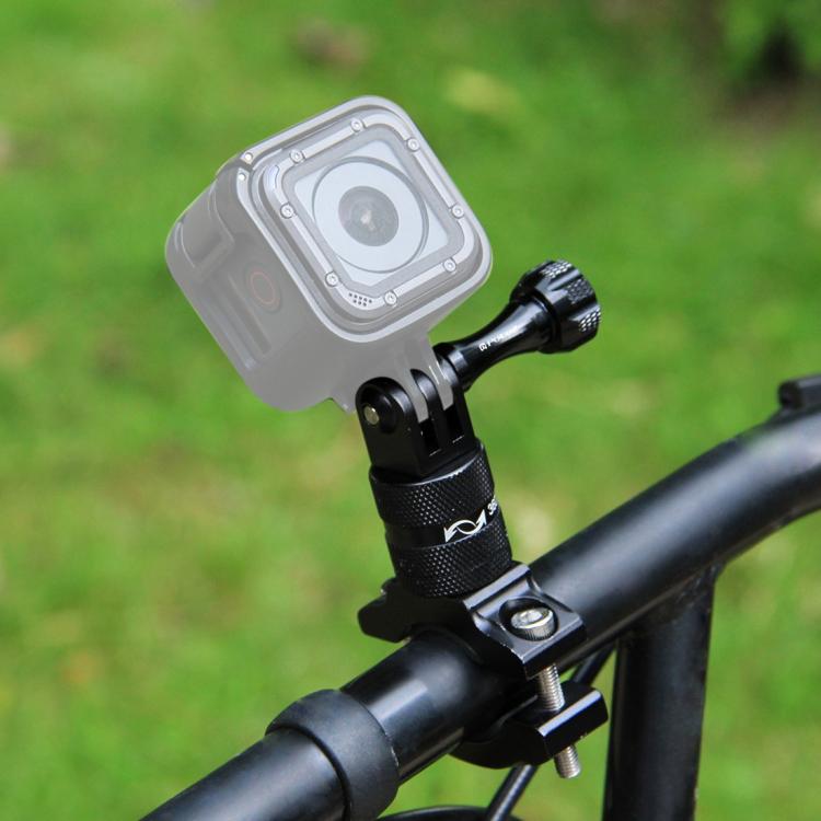 PULUZ 360 Degree Rotation Bike Aluminum Handlebar Adapter Mount with Screw for GoPro, Insta360, DJI and Other Action Cameras(Black) by PULUZ