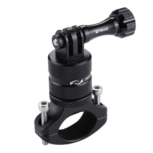 PULUZ 360 Degree Rotation Bike Aluminum Handlebar Adapter Mount with Screw for GoPro, Insta360, DJI and Other Action Cameras(Black) - Bicycle Handlebar Mount by PULUZ | Online Shopping UK | buy2fix