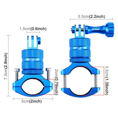 PULUZ 360 Degree Rotation Bike Aluminum Handlebar Adapter Mount with Screw for GoPro, Insta360, DJI and Other Action Cameras(Blue) - Bicycle Handlebar Mount by PULUZ | Online Shopping UK | buy2fix