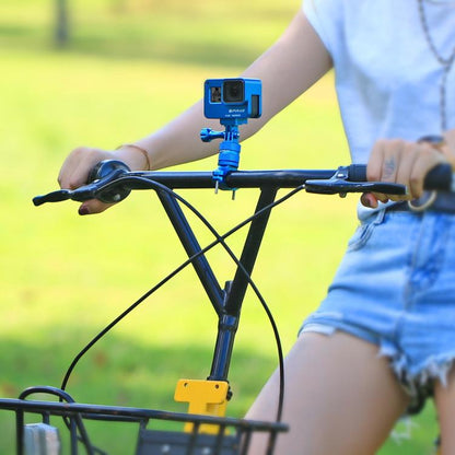 PULUZ 360 Degree Rotation Bike Aluminum Handlebar Adapter Mount with Screw for GoPro, Insta360, DJI and Other Action Cameras(Blue) - Bicycle Handlebar Mount by PULUZ | Online Shopping UK | buy2fix