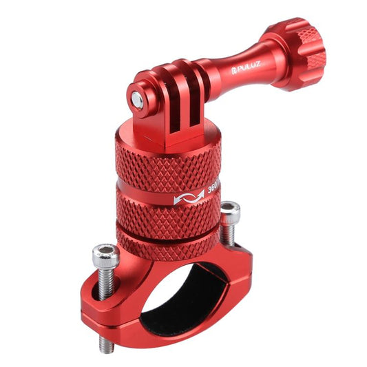 PULUZ 360 Degree Rotation Bike Aluminum Handlebar Adapter Mount with Screw for GoPro, Insta360, DJI and Other Action Cameras(Red) - Bicycle Handlebar Mount by PULUZ | Online Shopping UK | buy2fix
