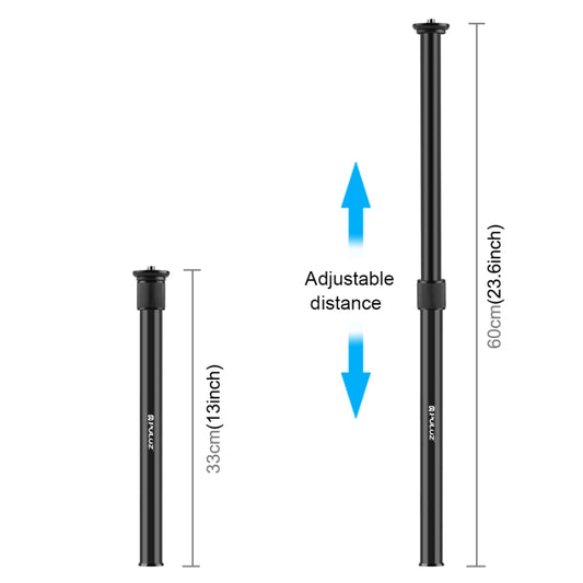 PULUZ Telescopic Extension Central Shaft Rod Monopod Holder, Rod Length: 33-60cm(Black) - Monopods by PULUZ | Online Shopping UK | buy2fix