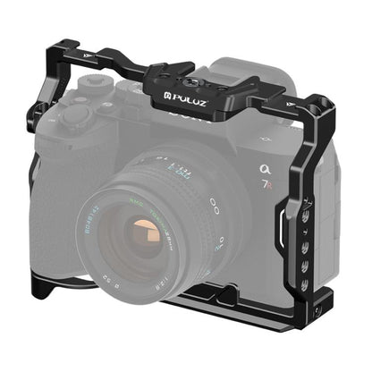 PULUZ Metal Camera Cage Stabilizer Rig for Sony A7 IV / ILCE-7M4 / A7M4 / A7M3 / A7R3  / A7R III / A7R5(Black) - Camera Cage by PULUZ | Online Shopping UK | buy2fix
