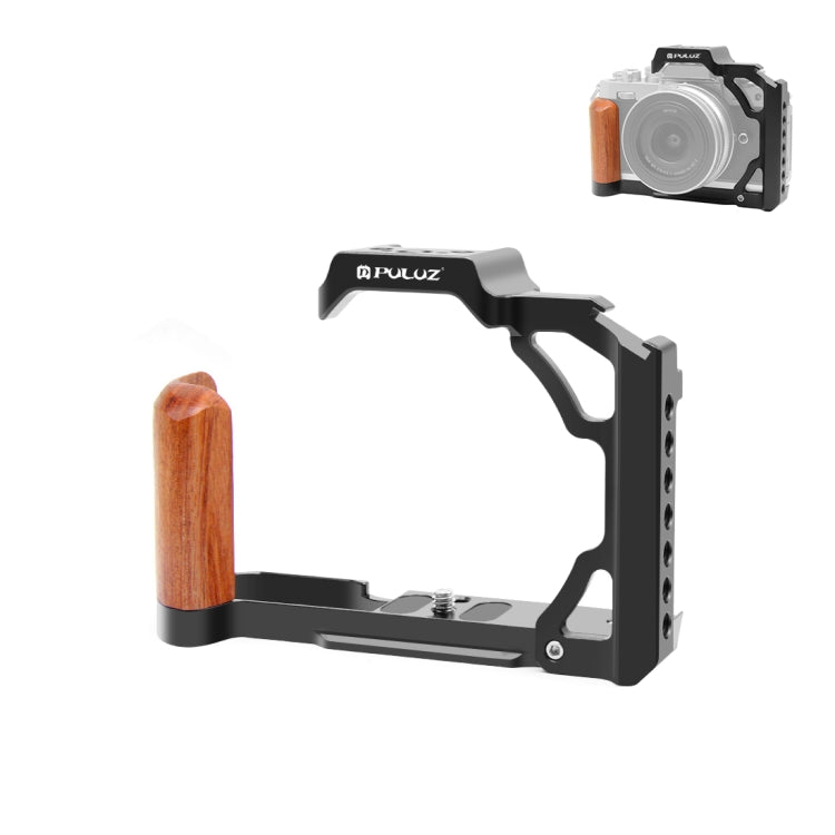 For Nikon ZFC PULUZ Wood Handle Metal Camera Cage Stabilizer Rig(Black) by PULUZ