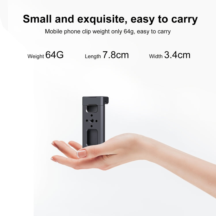 PULUZ Cold Shoes Aluminum Alloy Phone Clamp Holder Bracket(Black) - Desktop Holder by PULUZ | Online Shopping UK | buy2fix