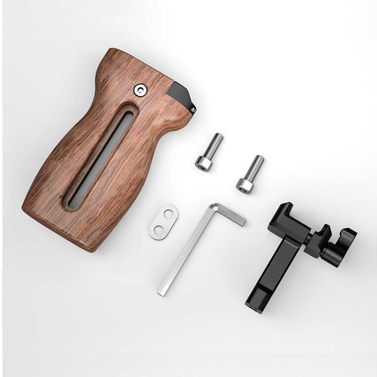 PULUZ Universal Slide Quick Release Side Wooden Handle with Cold Shoe Mount for Camera Cage Stabilizer - Camera Stabilizer by PULUZ | Online Shopping UK | buy2fix