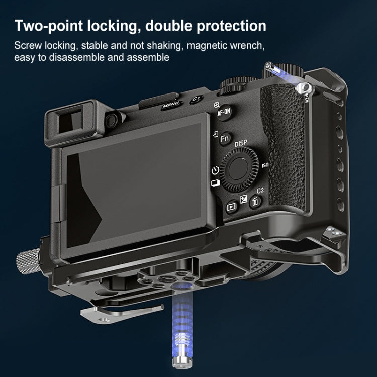 For Sony ILCE-A7CM2 / Alpha 7C II / Alpha 7CR PULUZ Metal Camera Cage Stabilizer Rig (Black) - Camera Cage by PULUZ | Online Shopping UK | buy2fix