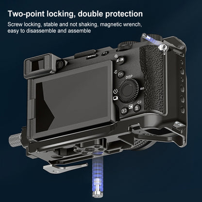 For Sony ILCE-A7CM2 / Alpha 7C II / Alpha 7CR PULUZ Metal Camera Cage Stabilizer Rig (Black) - Camera Cage by PULUZ | Online Shopping UK | buy2fix