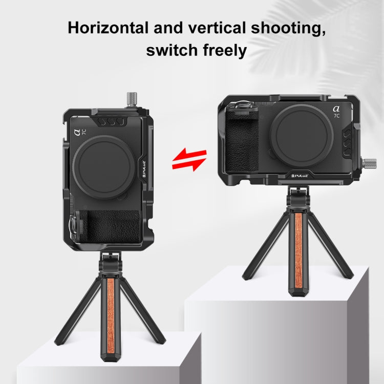 For Sony ILCE-A7CM2 / Alpha 7C II / Alpha 7CR PULUZ Metal Camera Cage Stabilizer Rig (Black) - Camera Cage by PULUZ | Online Shopping UK | buy2fix