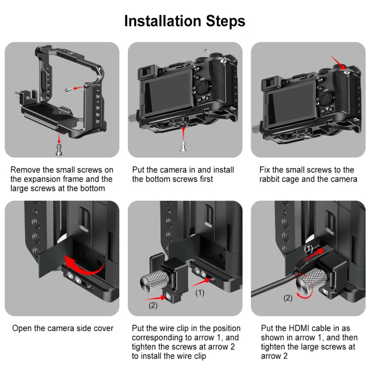 For Sony ILCE-A7CM2 / Alpha 7C II / Alpha 7CR PULUZ Metal Camera Cage Stabilizer Rig (Black) - Camera Cage by PULUZ | Online Shopping UK | buy2fix