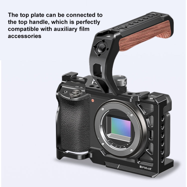 For Sony A6500 / A6400 / A6300 / A6000 PULUZ Metal Camera Cage Expansion Mount Stabilizer Rig (Black) - Camera Cage by PULUZ | Online Shopping UK | buy2fix