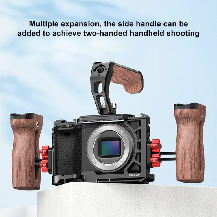 For Sony A6500 / A6400 / A6300 / A6000 PULUZ Metal Camera Cage Expansion Mount Stabilizer Rig (Black) - Camera Cage by PULUZ | Online Shopping UK | buy2fix