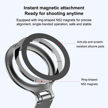 PULUZ Foldable MagSafe Magnet Cold Shoe On-Camera Phone Mount (Grey) - Desktop Holder by PULUZ | Online Shopping UK | buy2fix