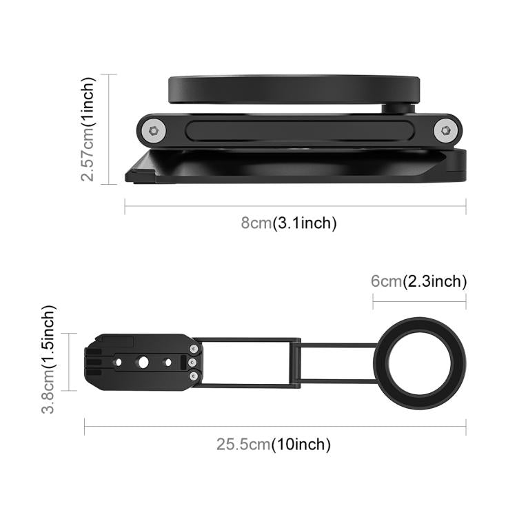 PULUZ MagSafe Desktop Live Streaming Magnetic Foldable Phone Holder Bracket (Black) - Desktop Holder by PULUZ | Online Shopping UK | buy2fix