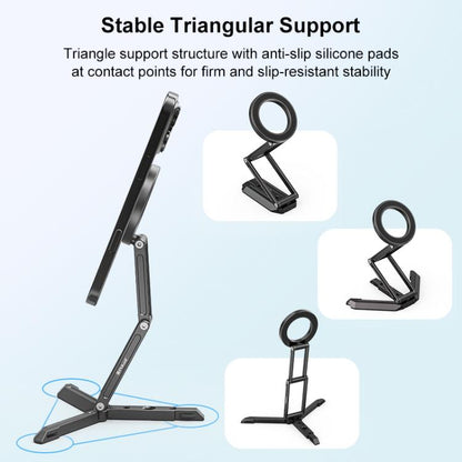 PULUZ MagSafe Desktop Live Streaming Magnetic Foldable Phone Holder Bracket (Black) - Desktop Holder by PULUZ | Online Shopping UK | buy2fix
