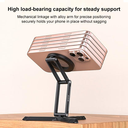 PULUZ MagSafe Desktop Live Streaming Magnetic Foldable Phone Holder Bracket (Black) - Desktop Holder by PULUZ | Online Shopping UK | buy2fix