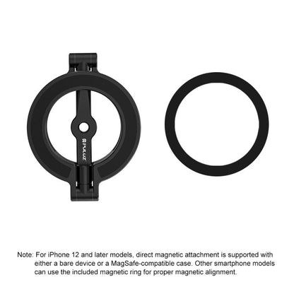 PULUZ MagSafe Dual-Head Magnetic Folding Phone Holder Bracket (Black) - Desktop Holder by PULUZ | Online Shopping UK | buy2fix