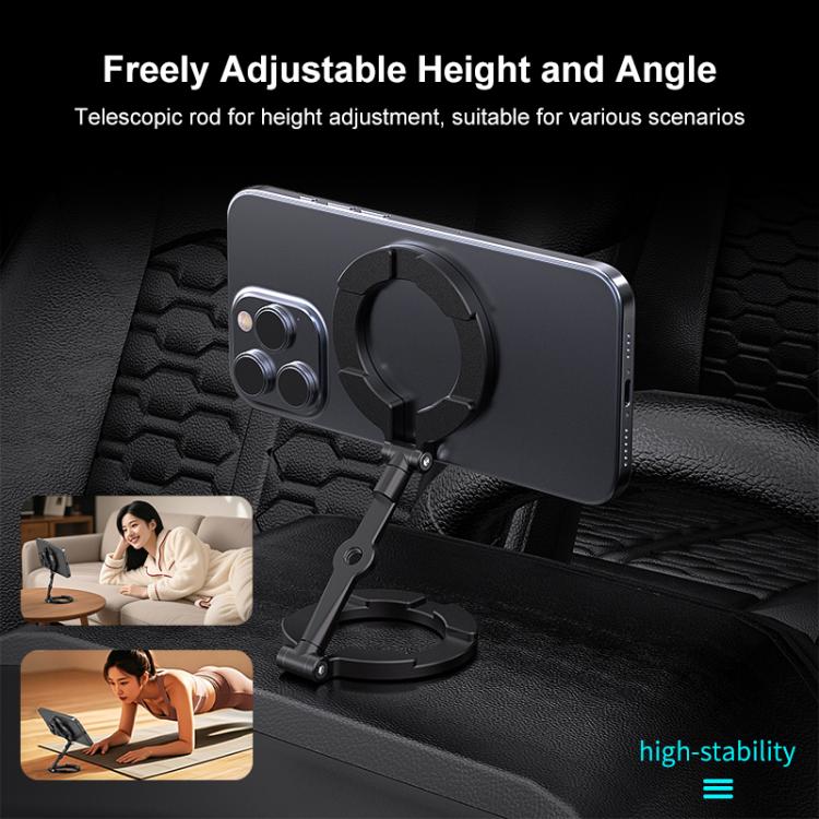 PULUZ MagSafe Dual-Head Magnetic Folding Phone Holder Bracket (Black) - Desktop Holder by PULUZ | Online Shopping UK | buy2fix