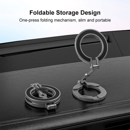 PULUZ MagSafe Dual-Head Magnetic Folding Phone Holder Bracket (Black) - Desktop Holder by PULUZ | Online Shopping UK | buy2fix