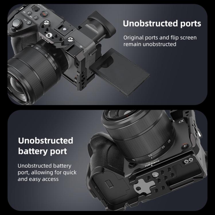 For Sony Cinema Line FX2 / ILME-FX2B PULUZ Metal Camera Cage Stabilizer Rig(Black) - Camera Cage by PULUZ | Online Shopping UK | buy2fix