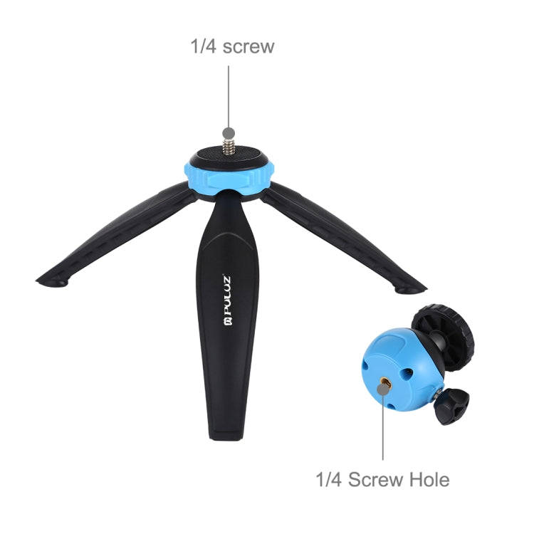 PULUZ 20cm Pocket Plastic Tripod Mount with 360 Degree Ball Head for Smartphones, GoPro, DSLR Cameras(Blue) - Tripods by PULUZ | Online Shopping UK | buy2fix