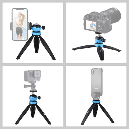 PULUZ 20cm Pocket Plastic Tripod Mount with 360 Degree Ball Head for Smartphones, GoPro, DSLR Cameras(Blue) - Tripods by PULUZ | Online Shopping UK | buy2fix