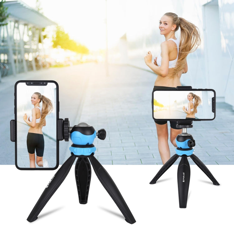 PULUZ 20cm Pocket Plastic Tripod Mount with 360 Degree Ball Head for Smartphones, GoPro, DSLR Cameras(Blue) - Tripods by PULUZ | Online Shopping UK | buy2fix