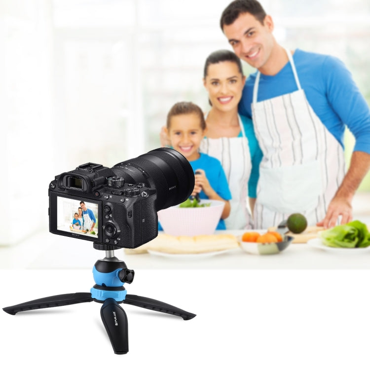 PULUZ 20cm Pocket Plastic Tripod Mount with 360 Degree Ball Head for Smartphones, GoPro, DSLR Cameras(Blue) - Tripods by PULUZ | Online Shopping UK | buy2fix