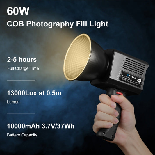 PULUZ 60W Studio Video Light 2500K-6500K Dual Color Temperature Professional Photography Fill Light (Black) - Shoe Mount Flashes by PULUZ | Online Shopping UK | buy2fix