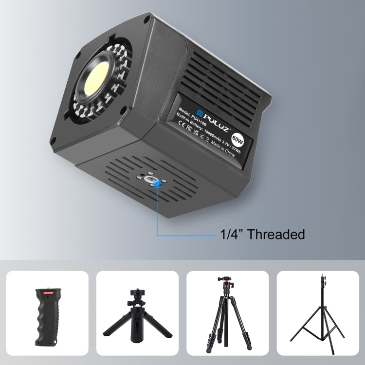 PULUZ 60W Studio Video Light 2500K-6500K Dual Color Temperature Professional Photography Fill Light (Black) - Shoe Mount Flashes by PULUZ | Online Shopping UK | buy2fix