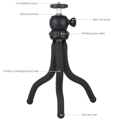PULUZ Mini Octopus Flexible Tripod Holder with Ball Head for SLR Cameras, GoPro, Cellphone, Size: 25cmx4.5cm - Portable Mini Tripod by PULUZ | Online Shopping UK | buy2fix
