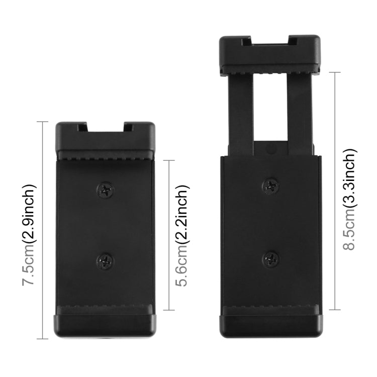 PULUZ Selfie Sticks Tripod Mount Phone Clamp with 1/4 inch Screw Holes & Cold Shoe Base(Black) - Desktop Holder by PULUZ | Online Shopping UK | buy2fix