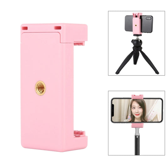 PULUZ Selfie Sticks Tripod Mount Phone Clamp with 1/4 inch Screw Holes & Cold Shoe Base(Pink) - Desktop Holder by PULUZ | Online Shopping UK | buy2fix