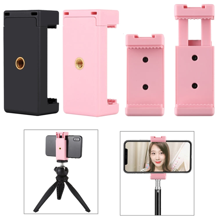 PULUZ Selfie Sticks Tripod Mount Phone Clamp with 1/4 inch Screw Holes & Cold Shoe Base(Black) - Desktop Holder by PULUZ | Online Shopping UK | buy2fix