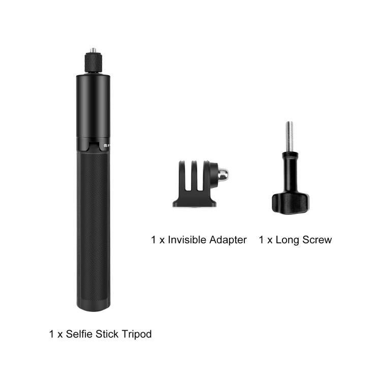 PULUZ 1.22m Retractable Invisible Selfie Stick with Tripod For Insta360 X4 / X3 (Black) - Self Monopod Grip by PULUZ | Online Shopping UK | buy2fix