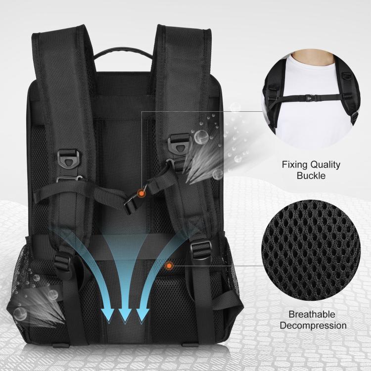 PULUZ 12W Solar Power Outdoor Portable Camera Dual Shoulders Backpack Laptop Bag (Black) - Backpack by PULUZ | Online Shopping UK | buy2fix