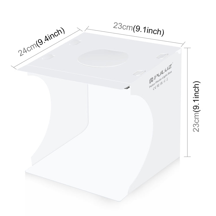 PULUZ 20cm Folding Portable 550LM Light Photo Lighting Studio Shooting Tent Box Kit with 2 Colors Backdrops (Black, White), Unfold Size: 24cm x 23cm x 23cm -  by PULUZ | Online Shopping UK | buy2fix