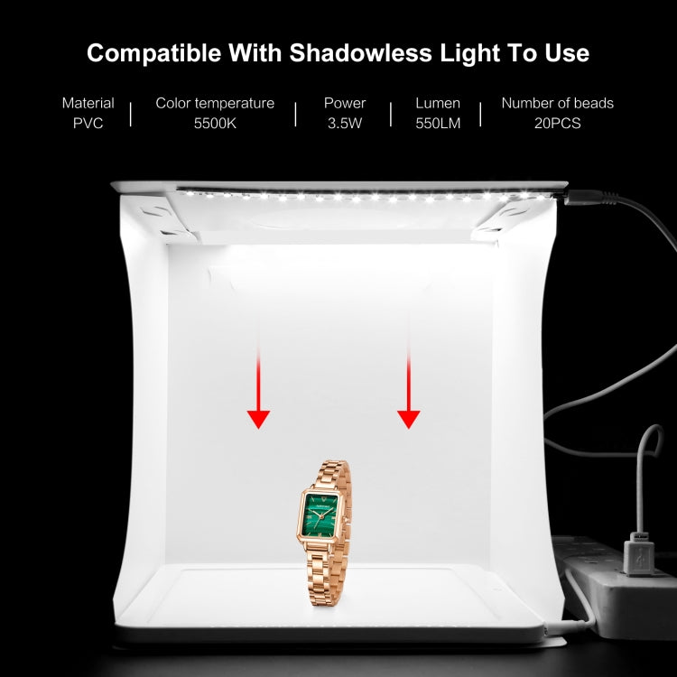 PULUZ 20cm Folding Portable 550LM Light Photo Lighting Studio Shooting Tent Box Kit with 2 Colors Backdrops (Black, White), Unfold Size: 24cm x 23cm x 23cm -  by PULUZ | Online Shopping UK | buy2fix