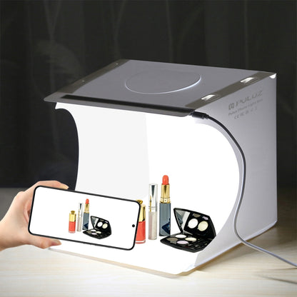 PULUZ 20cm Folding Portable 550LM Light Photo Lighting Studio Shooting Tent Box Kit with 2 Colors Backdrops (Black, White), Unfold Size: 24cm x 23cm x 23cm -  by PULUZ | Online Shopping UK | buy2fix