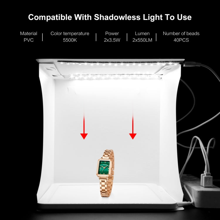 PULUZ 20cm Include 2 LED Panels Folding Portable 1100LM Light Photo Lighting Studio Shooting Tent Box Kit with 2 Colors Backdrops (Black, White), Unfold Size: 24cm x 23cm x 23cm -  by PULUZ | Online Shopping UK | buy2fix