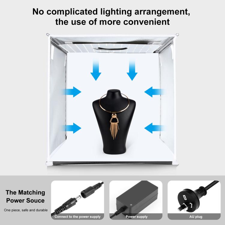 PULUZ 40cm Folding Portable White Light Dimmable Photo Lighting Studio Shooting Tent Box Kit with 6 Colors (Black, Orange, White, Red, Green, Blue) Backdrops(AU Plug) -  by PULUZ | Online Shopping UK | buy2fix