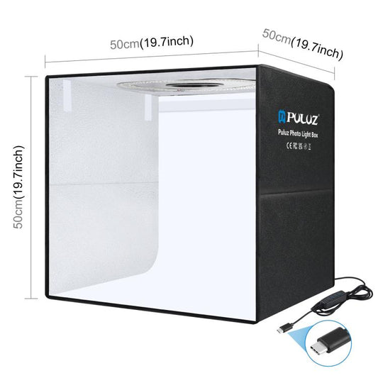 PULUZ 50cm Folding Portable Ring Light PD30W Quick Charge Type-C Photo Lighting Studio Shooting Tent Box with 6 x Dual-Side Backdrops, Size: 50cm x 50cm x 50cm (UK Plug) -  by PULUZ | Online Shopping UK | buy2fix