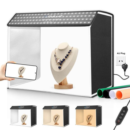 PULUZ Photo Studio Light Box Portable 60 x 40cm Cuboid Photography Studio Tent Kit with 4 Color Backdrops (AU Plug) -  by PULUZ | Online Shopping UK | buy2fix
